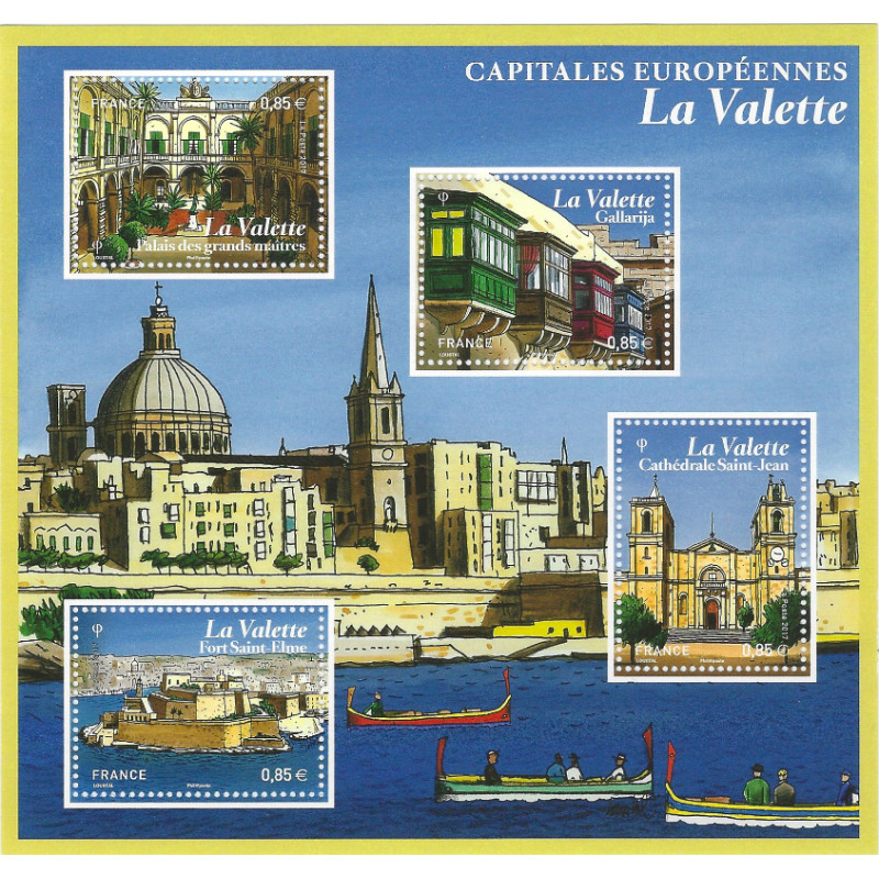 Feuillet de 4 timbres Capitale européenne La Valette N°F5125 neuf**.