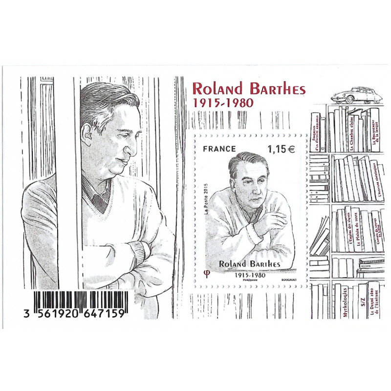 Feuillet de timbre Roland Barthes N°F5006 neuf**.