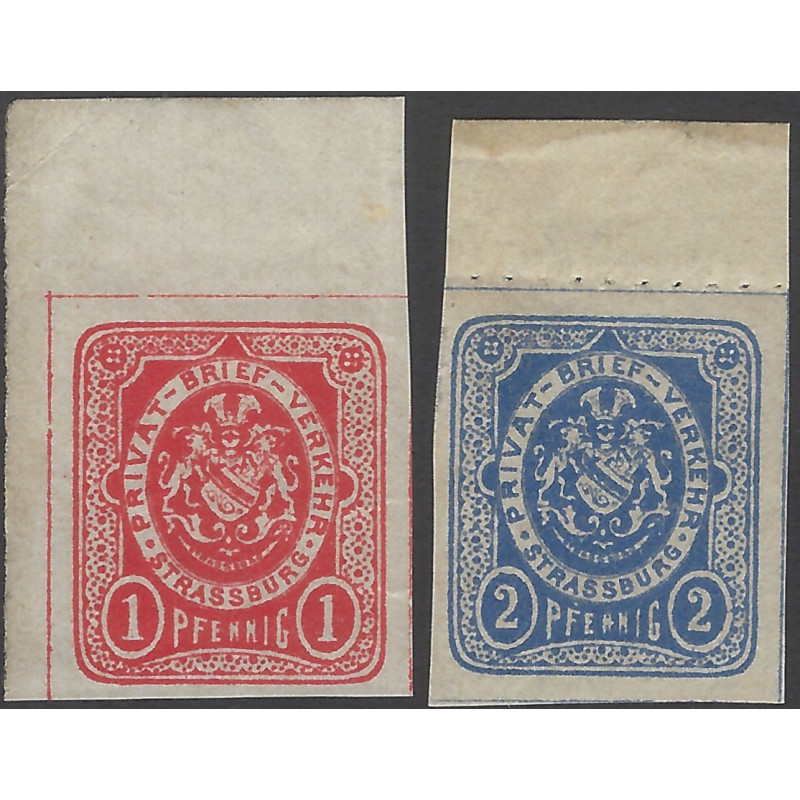 Poste Privée de Strasbourg timbres N°1-2 Bdf neuf**.