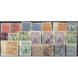 Lot de 18 timbres de la Poste Privée de Strasbourg 1886-1890.