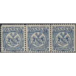 Poste Privée de Strasbourg HANSA timbre N°23 bande de 3 ex. neuf**.
