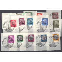 Alsace-Lorraine timbres surchargés N°8-23 série oblitéré cachet de propagande.