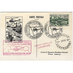 Conseil de l'Europe timbre de France N°923 oblitéré sur carte postale exposition philatélique Centilux 1952.