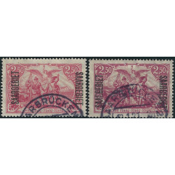 Sarre timbre N°48 lot de 2 nuances oblitérés, R.