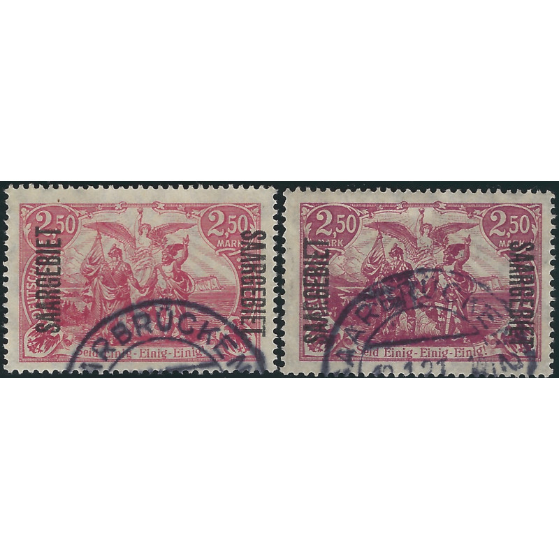 Sarre timbre N°48 lot de 2 nuances oblitérés, R.