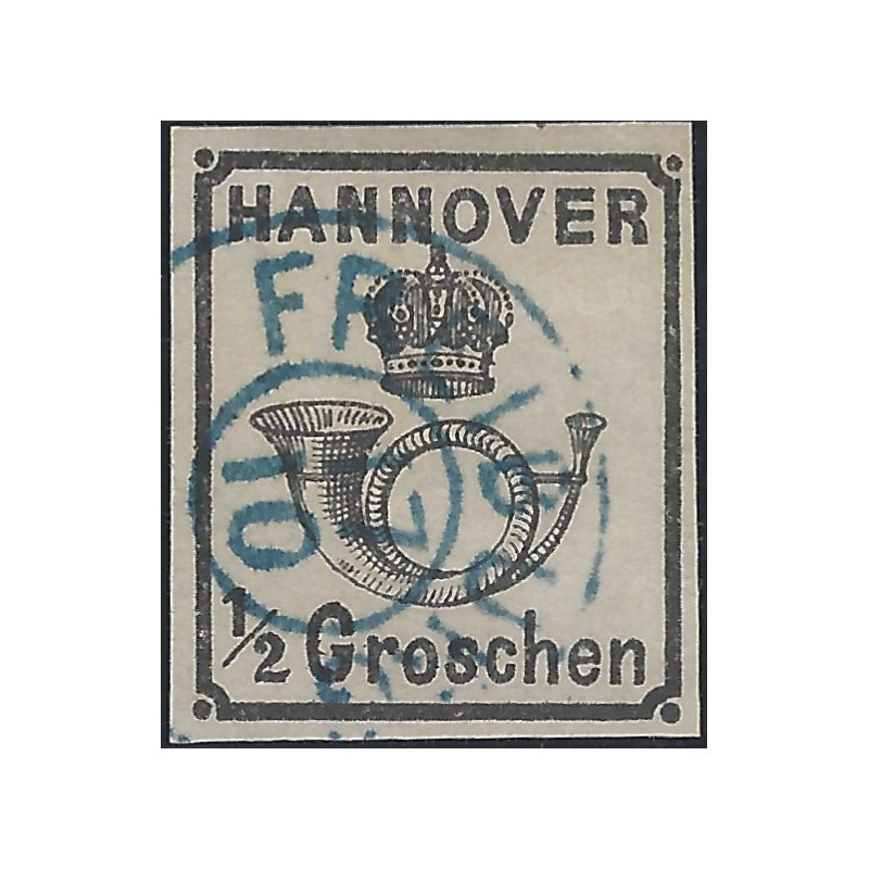 Allemagne Hanovre Cor de poste timbre N°16 Faux de Fournier.