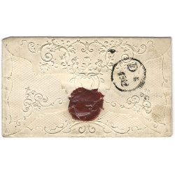 Allemagne enveloppe avec gaufrage décoratif de Mainz pur Francfort 1812