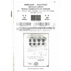 Rhénanie - Palatinat, 6 timbres de Wiesbaden surchargés non émis neufs, R.