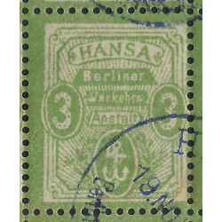 Poste Privée de Berlin HANSA timbre N°8 en bloc de 16 oblitéré, R.