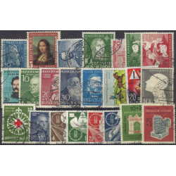 Allemagne R.F.A. lot de 23 timbres oblitérés entre 1951-1953.