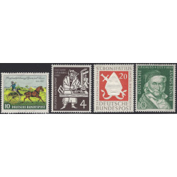 Allemagne R.F.A. lot de 4 timbres émis neufs** entre 1952-1955.