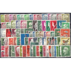 Allemagne R.F.A. lot de 80 timbres oblitérés entre 1953-1958.