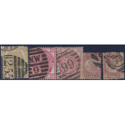 Grande Bretagne Victoria lot de timbres entre N°47-51 oblitérés.