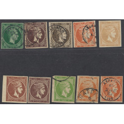 Grèce Mercure lot de 10 timbres entre N°40-49 neufs et oblitérés.
