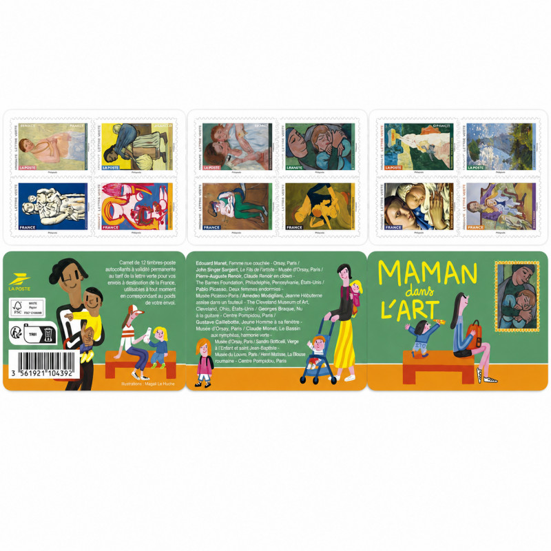 Timbres autoadhésifs de France N°2706-2717, Maman dans l’art.