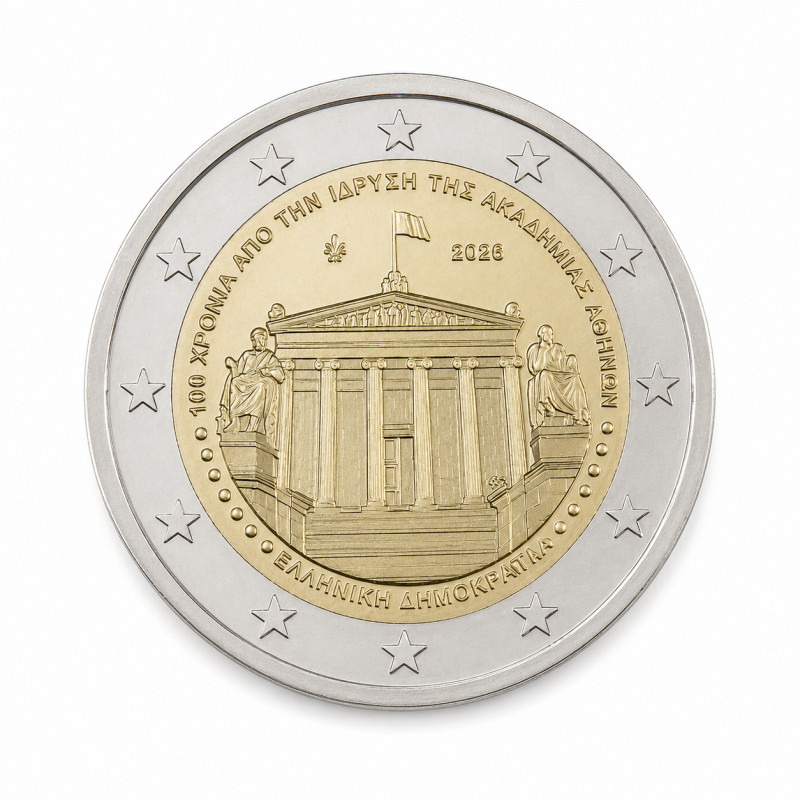 2 euros commémorative Grèce 2026 - Académie d'Athènes.