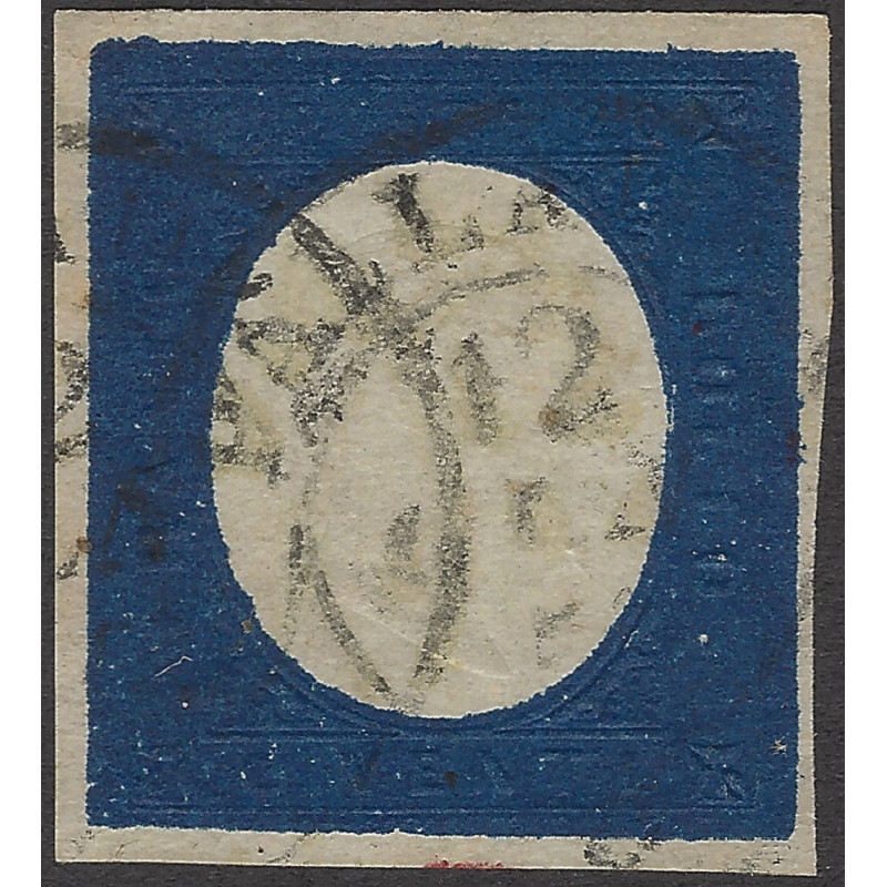 Italie Sardaigne Victor Emmanuel timbre N°12 oblitéré.
