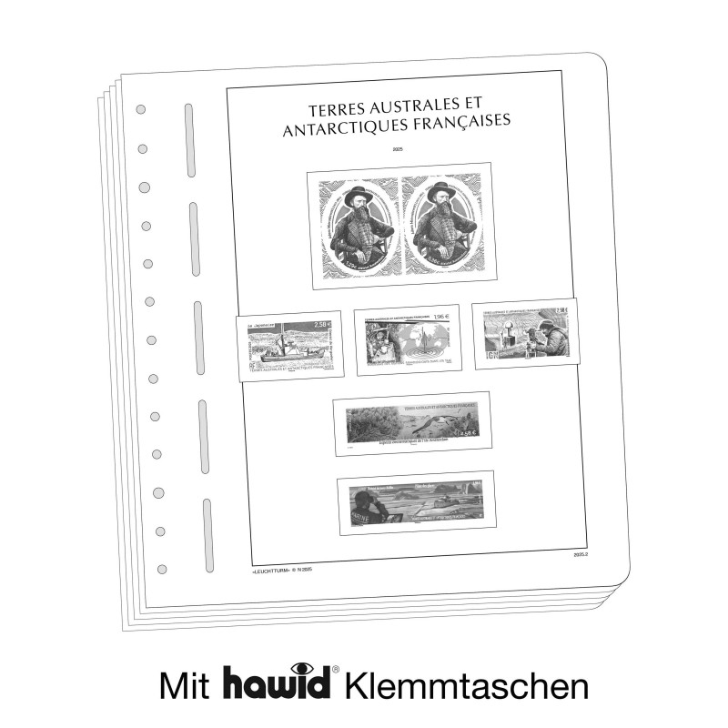 Feuilles complémentaires Leuchtturm Antarctiques Françaises T.A.A.F 2022.