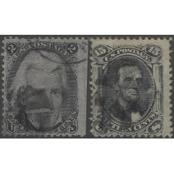 Etats-Unis timbres N°27-28 oblitérés.