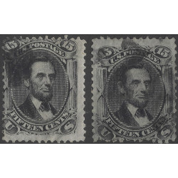 Etats-Unis Lincoln timbre N°28 et 28a oblitérés.