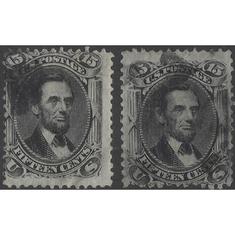 Etats-Unis Lincoln timbre N°28 et 28a oblitérés.