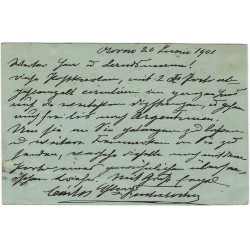 Chili timbre N°34 oblitéré sur carte postale 2c. rouge pour Autriche 1901.
