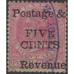 Ceylan timbre N°93 variété de surcharge oblitéré.