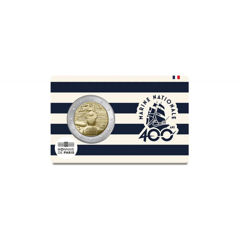 2 euros commémorative coincard BU France 2026 - Marine Nationale.