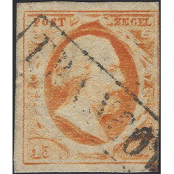 Pays Bas Guillaume III timbre N°3 oblitéré.