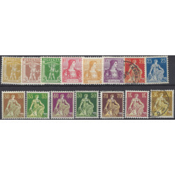 Suisse Helvetia timbres N°113-127 série neufs - oblitérés.
