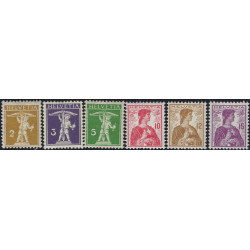 Suisse Helvetia timbres N°128-133 série neuf**.