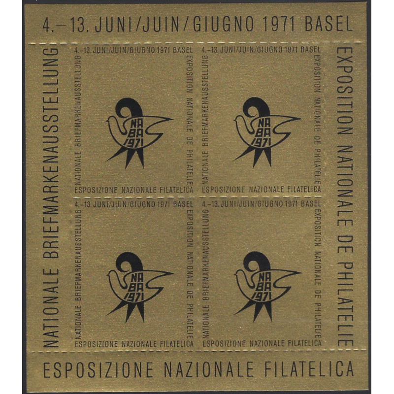 Suisse vignette officielle d'exposition NABA 1971 en feuillet neuf**.