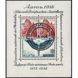 Suisse Aarau bloc feuillet de timbres N°4 oblitéré.