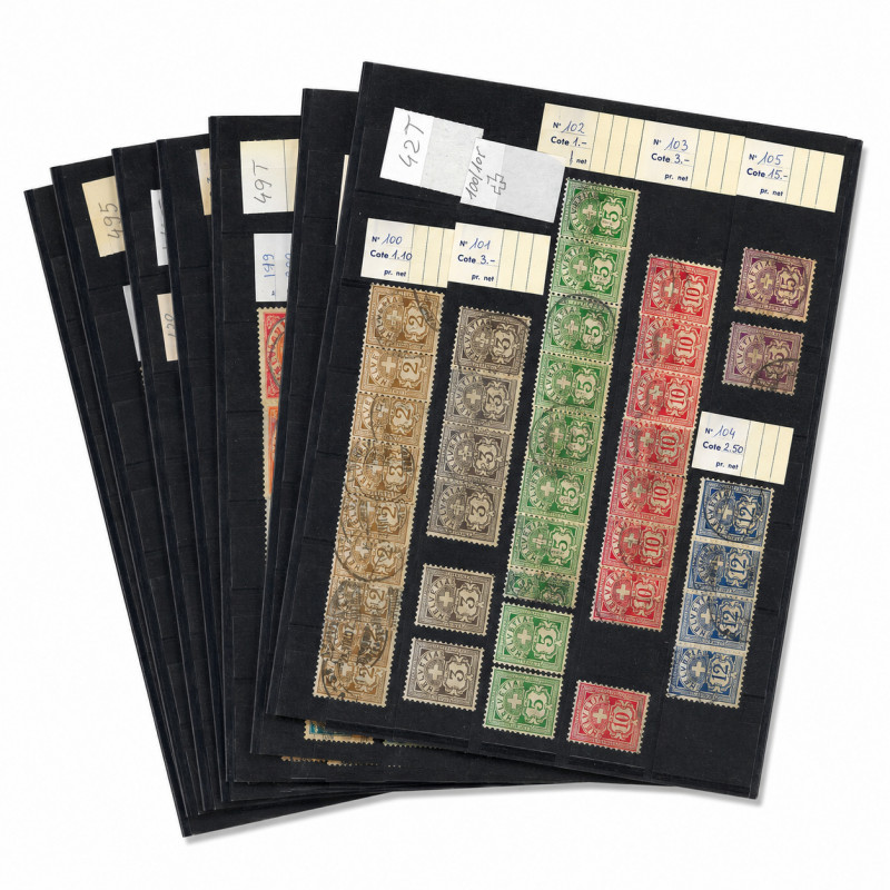 Suisse stock de timbres émis entre 1905-1910 neufs et oblitérés.