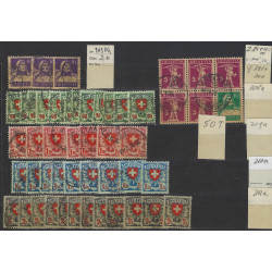 Suisse stock de timbres émis entre 1918-1948 neufs et oblitérés.
