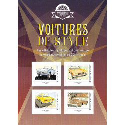 Collector 4 timbres Voitures de style – Automobiles de légende (Série 3/3).