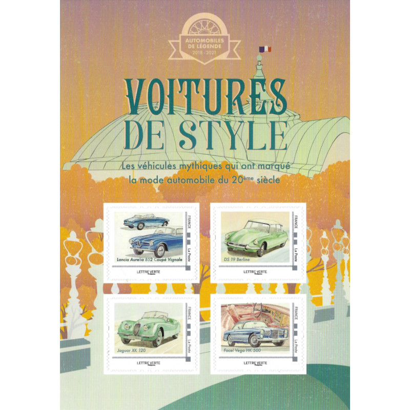 Collector 4 timbres Voitures de style – Automobiles de légende (Série 1/3).