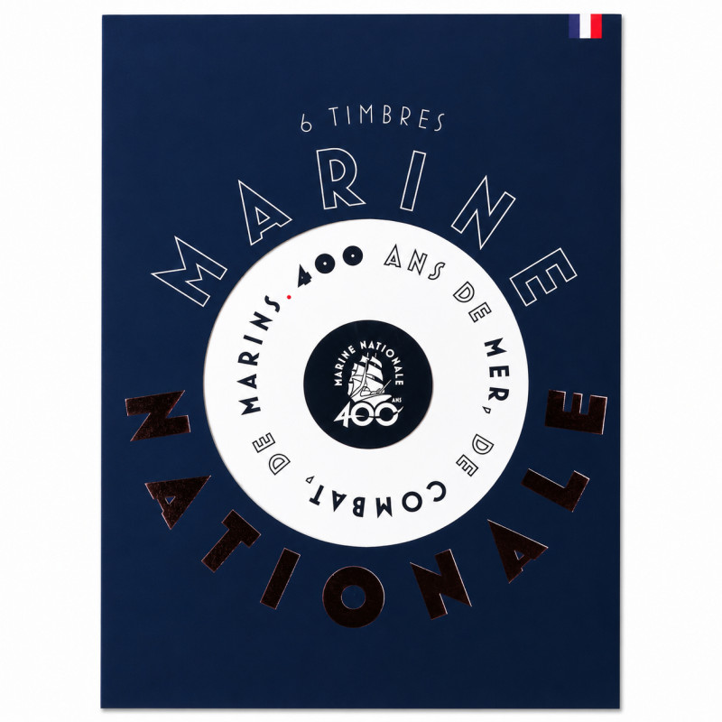 Collector de 6 timbres autocollants – 400 ans de la Marine nationale.