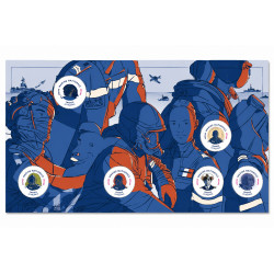 Collector de 6 timbres autocollants – 400 ans de la Marine nationale.