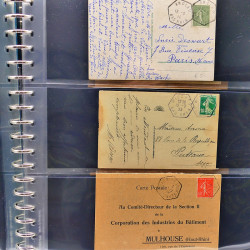 Lot de marques postales Alsace - Lorraine 1871-1959 en un album.