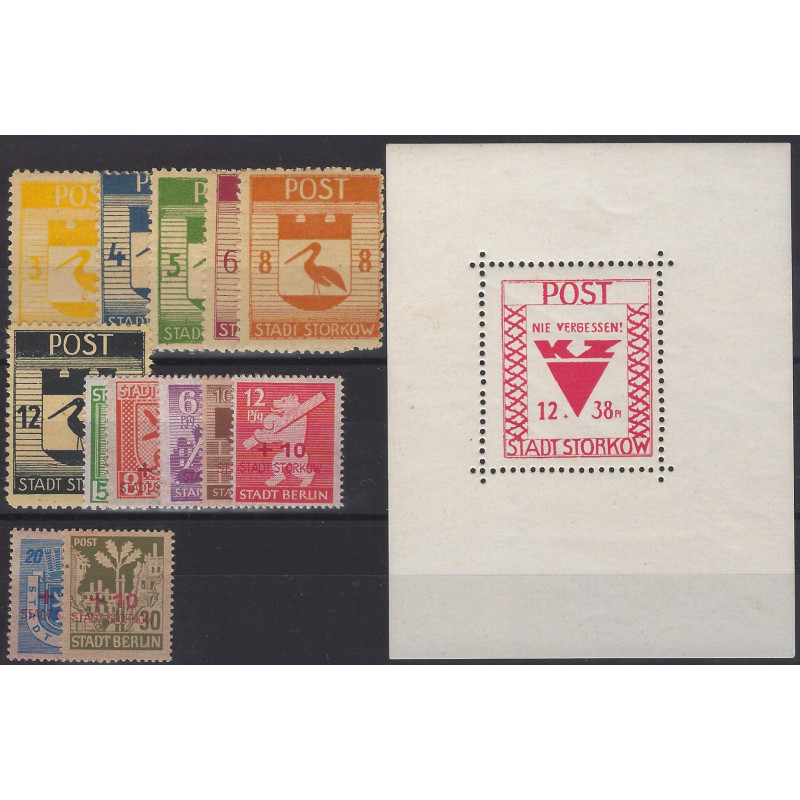 Lot de timbres poste locale allemande Storkow neufs**.