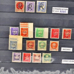 Lot de timbres faux de Libération et guerre pour étude, experts.