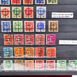 Lot de timbres faux de Libération et guerre pour étude, experts.