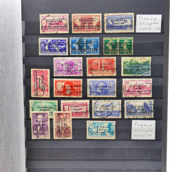 Lot de timbres faux de Libération et guerre pour étude, experts.
