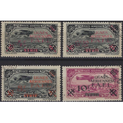 Levant Français timbres poste aérienne N°1-4 série oblitéré.
