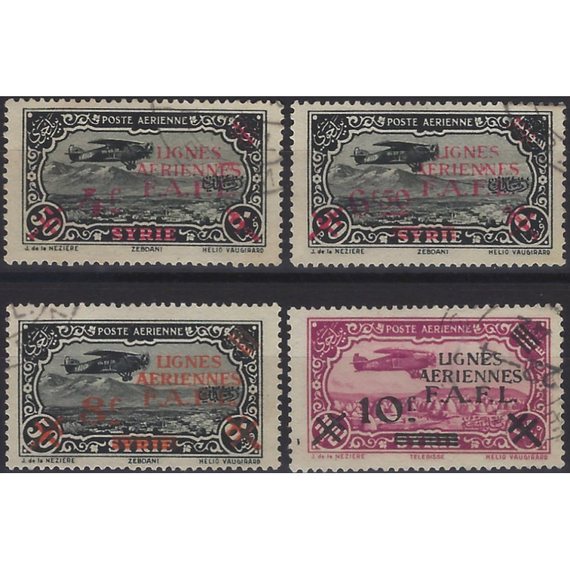 Levant Français timbres poste aérienne N°1-4 série oblitéré.