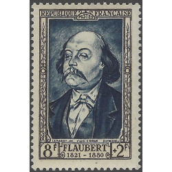 Gustave Flaubert timbre de France N°930a papier carton neuf**.
