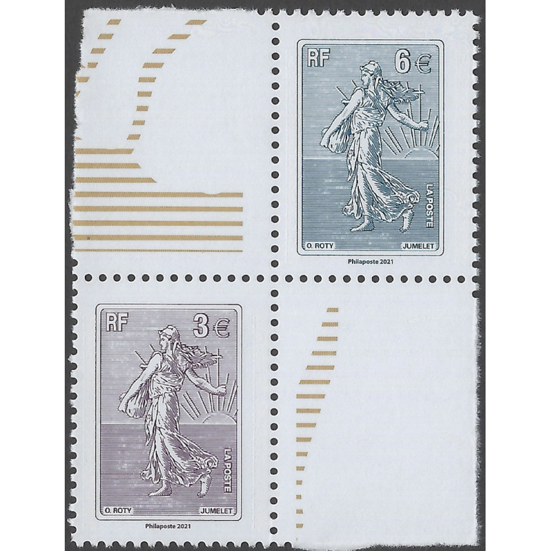 La Semeuse lignée timbres de France N°5532-5533 série neuf**.