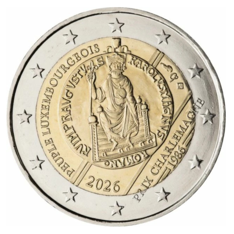 2 euros commémorative Luxembourg 2026 - Charlemagne.