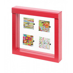 Cadre Nimbus 150 design croco rouge pour objets de collections.